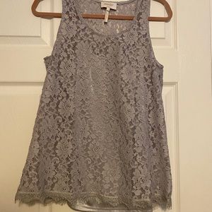 Chinese Laundry Silver Lace Cami Tank